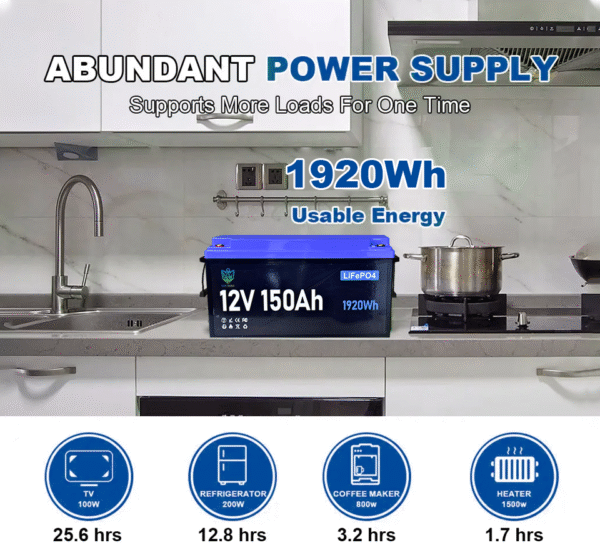 12.8v 150ah lithium iron phosphate (lifepo4) battery