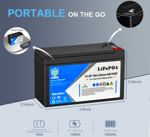 12v/12.8v 7ah lifepo4 battery series